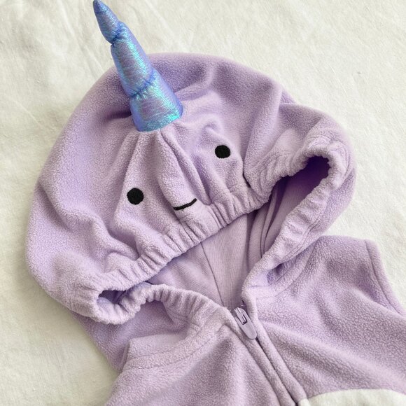 🪴5/$30 9-12 Months Unicorn Purple Fleece Carter's Costume Baby Infant Halloween - Picture 4 of 5